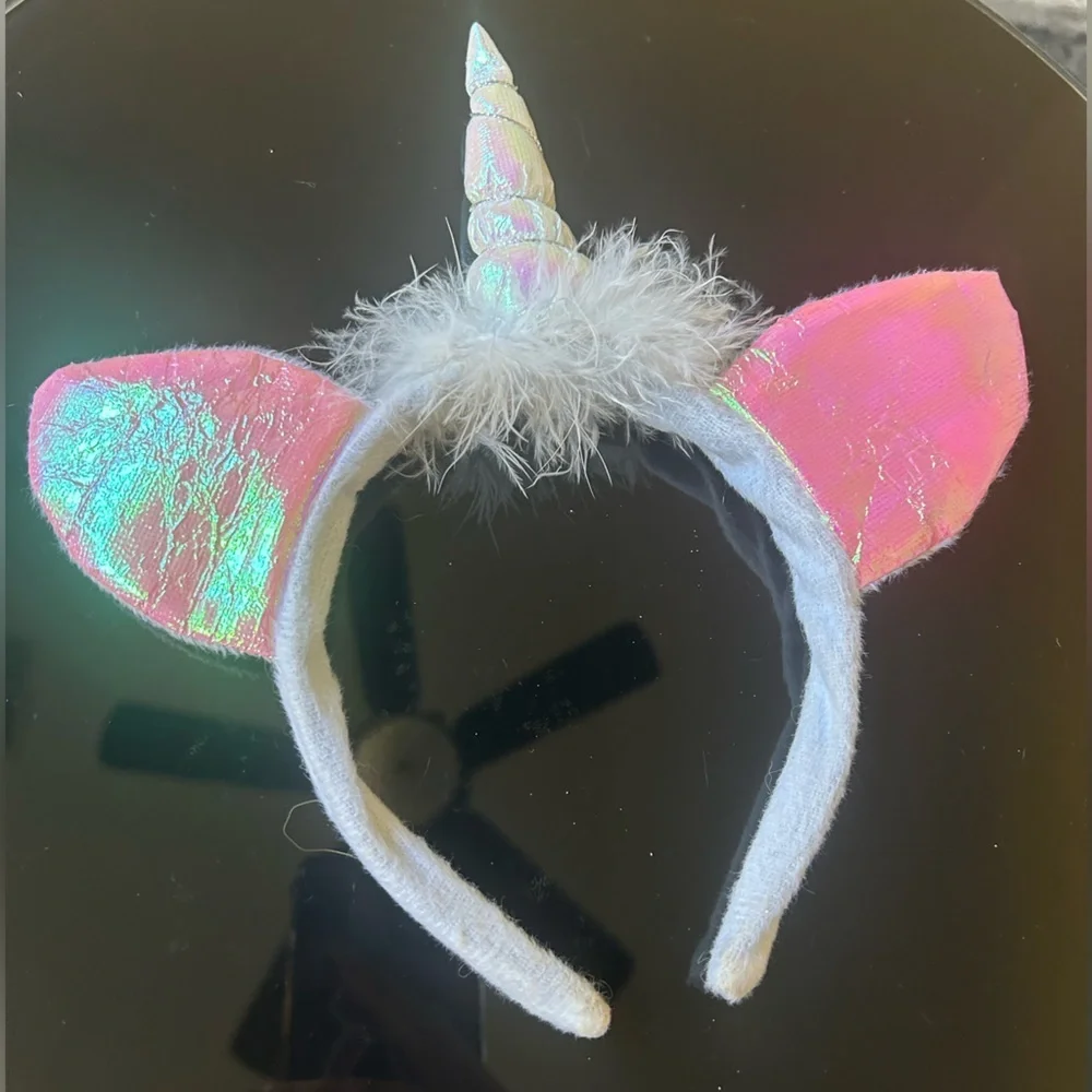 Set Of 4 Colorful Sparkly Headbands 2 With Kitty Ears & 2 Unicorn Horns